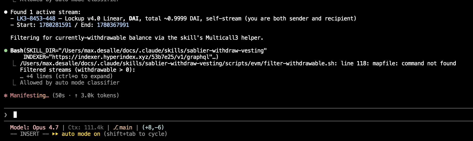 Terminal session